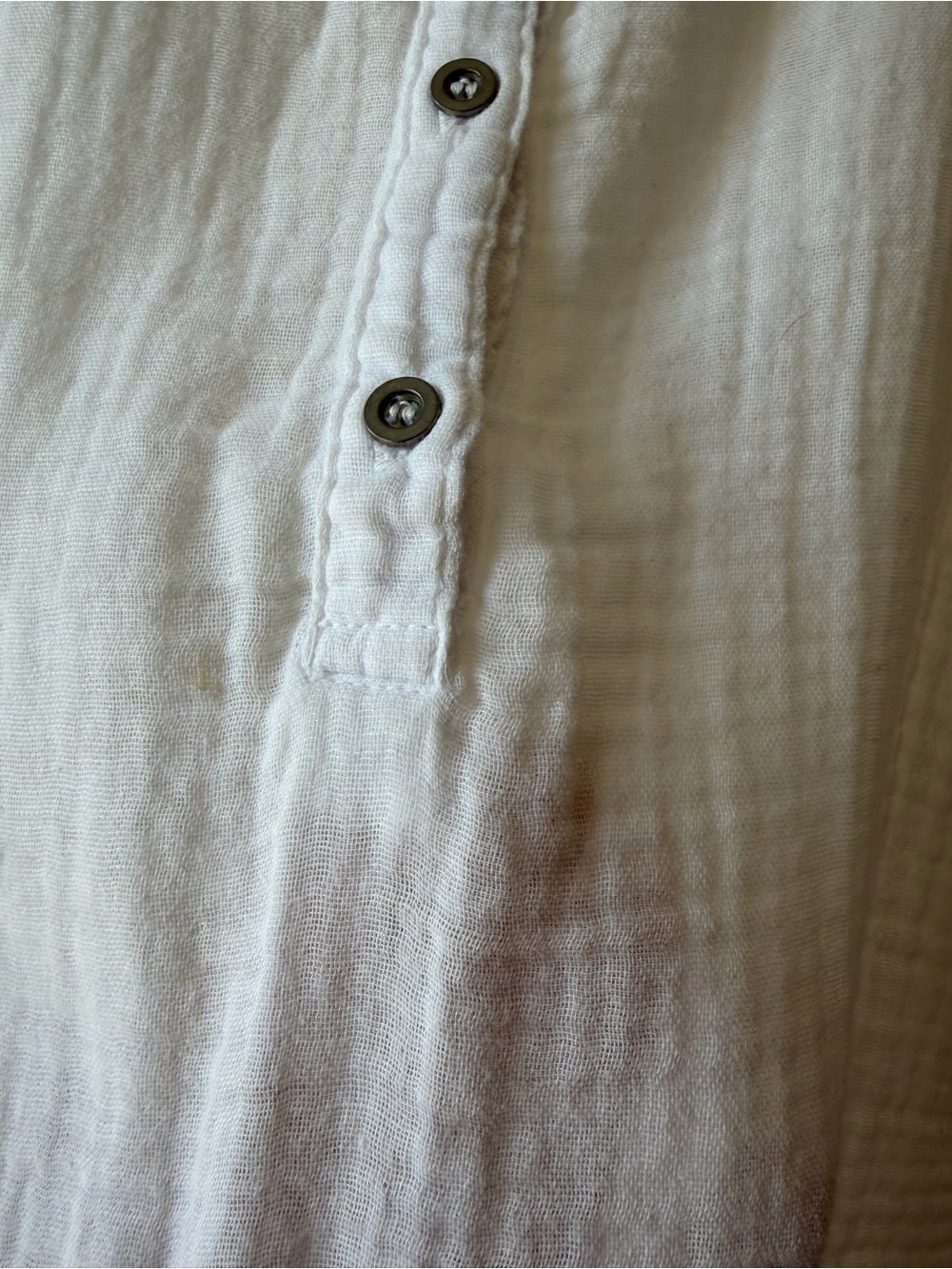CLOTH & STONE EUC White Gauze Gauzy Cotton Button Front Tank Top XS - Picture 6 of 8